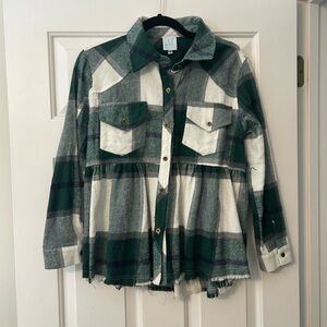 Green and White Flannel